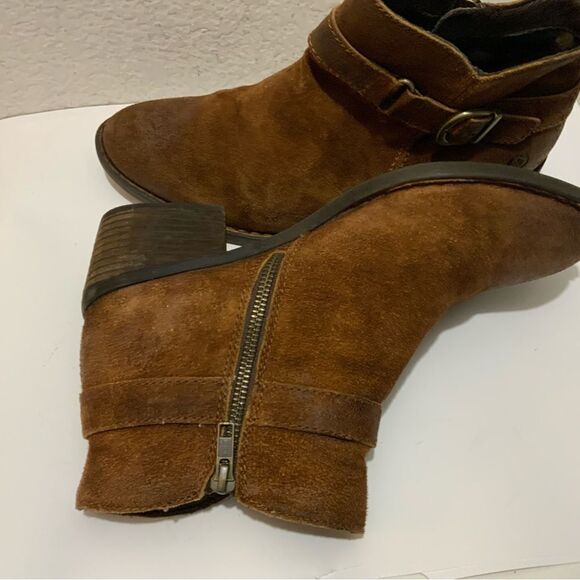 Born ankle boots brown leather side zip accent buckle 9.5 - Picture 12 of 16
